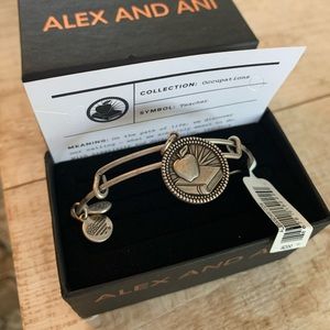 NWT Alex and Ani Teacher Charm Bangle